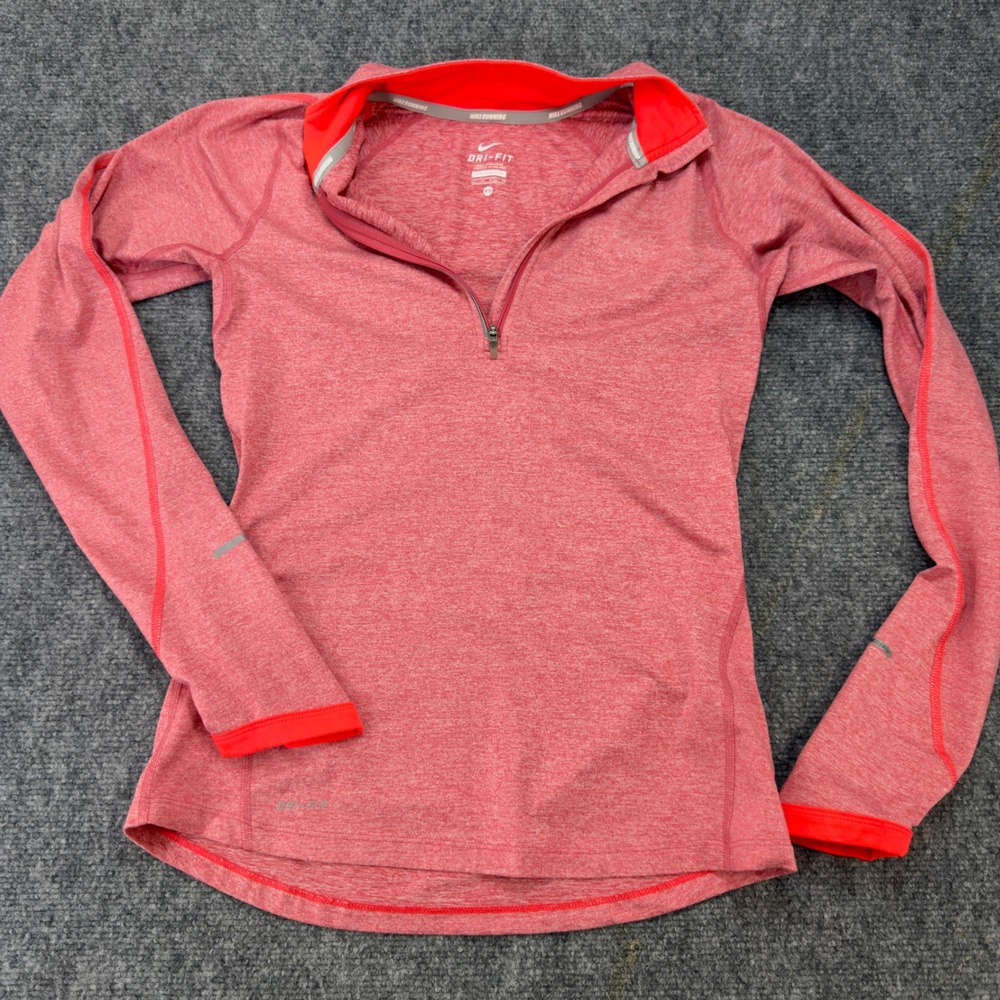 Nike Element Dri-FIT Half Zip Running Top Pink Heather Size XS